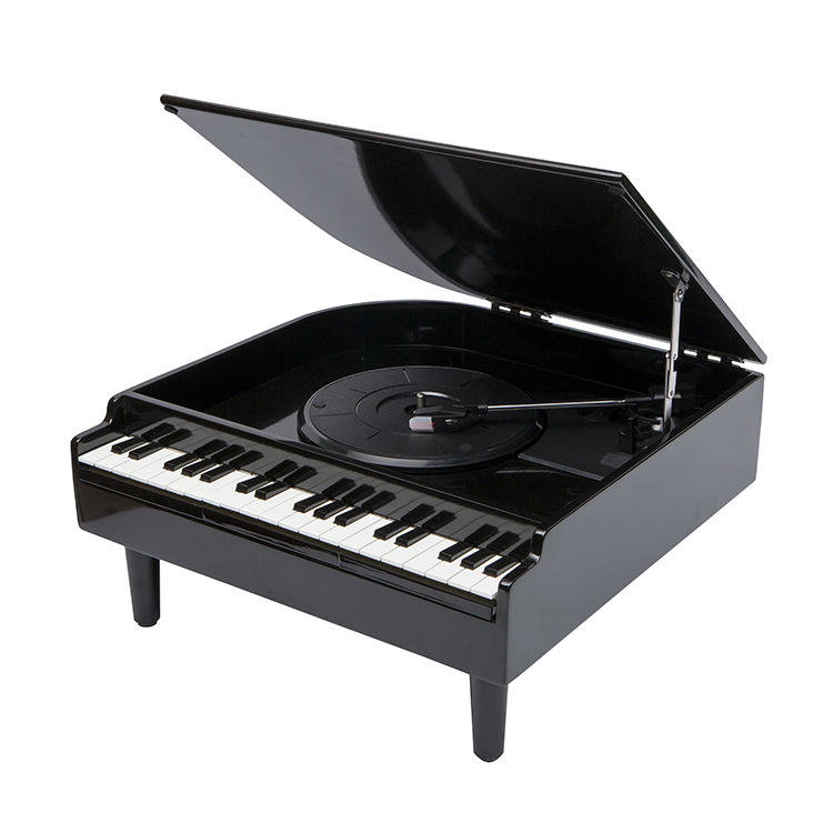Personalized Design Home Decor Vertical 3-Speed Piano Shape Hi-Fi Speaker Vinyl Record Turntable Player