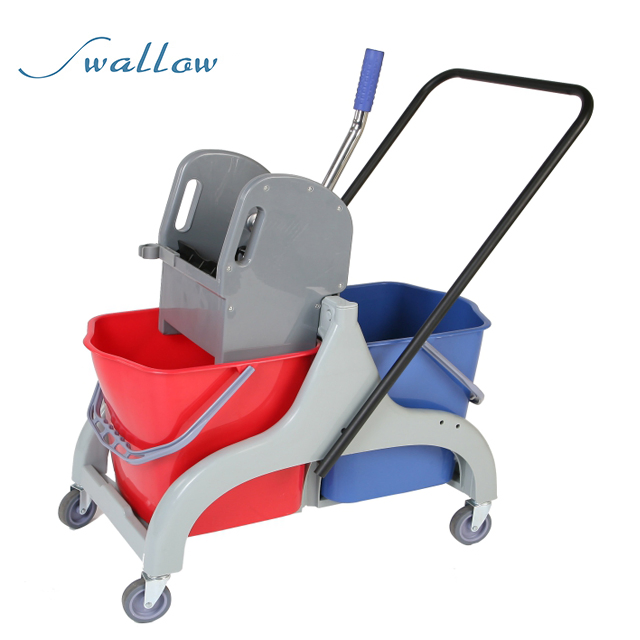 High Quality Double Mop Wringer Bucket Trolley