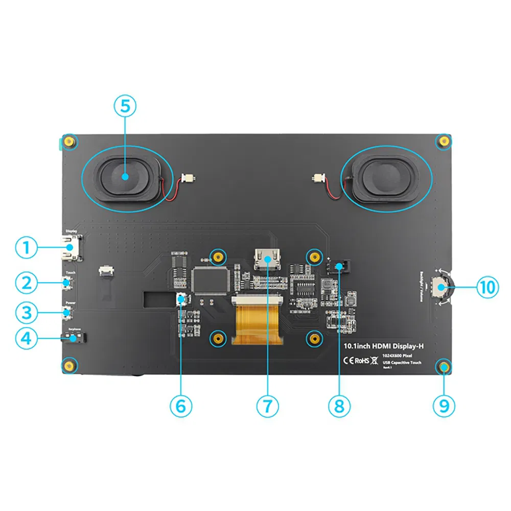 Easy Interface RGB Ttl Interface 10.1 Inch Size Touch Screen