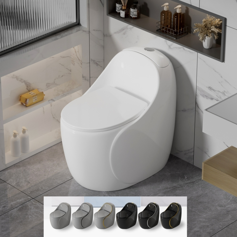 Egg Shape Ones Luxury Round Shape Egg Toilet Siphon Water Closet Floor Mounted Wc for Bathroom