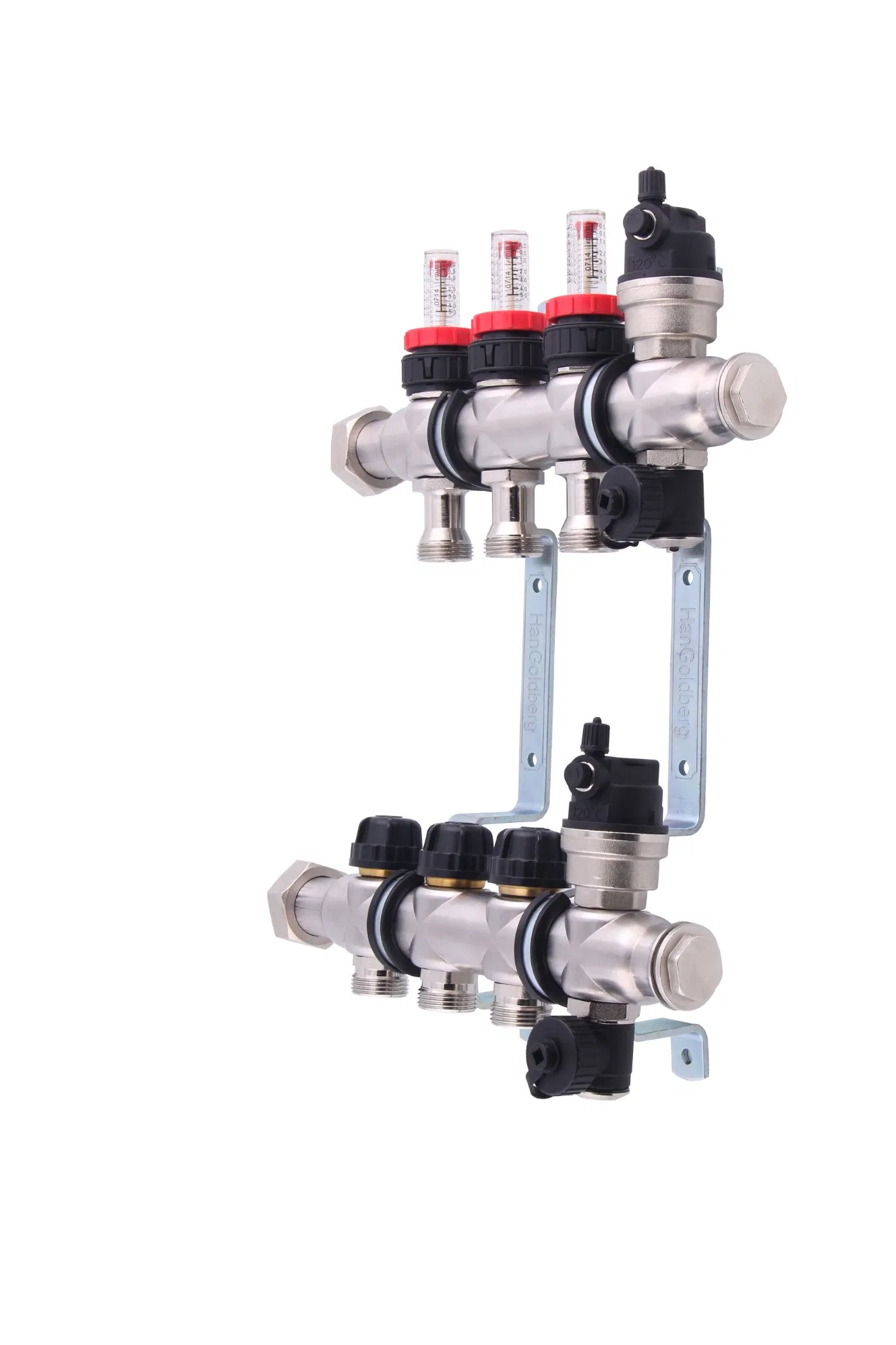 Water Manifold Stainless Steel 304 Manifolds with 15 Type Flow Gauge