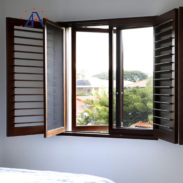 Aluminum Casement Door with Tempered Glass Wind Proof