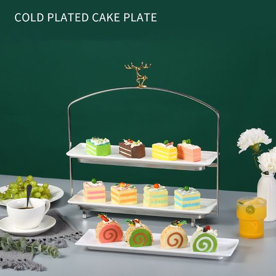 Two-Layer Afternoon Tea Dessert Display Rack Buffet Fruit Plate for Buffet Hotel Party Wedding