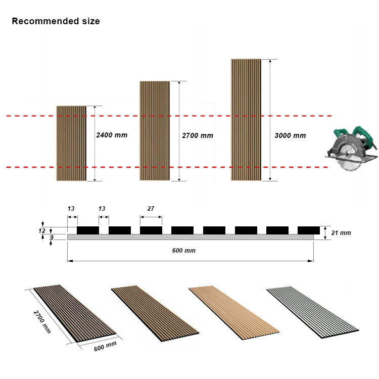 Modern Acoustic Anti Sound Absorption Proofing Wooden Design Wood Slat