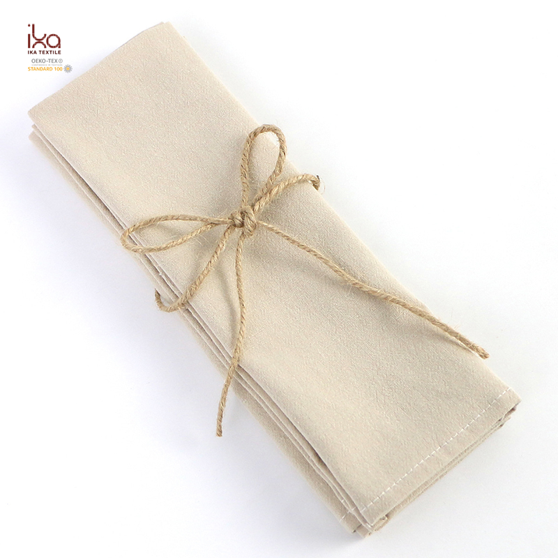 Square Solid Color Handmade Hemstitch Coffee Cloth Dining Restaurant Table Woven Custom Cotton Placemat