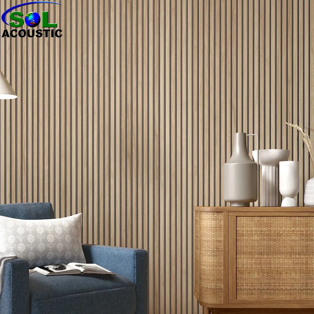 Sol Acoustic Wood Timber Slat Acoustic Panel Soundproofing Pet Felt MDF Board