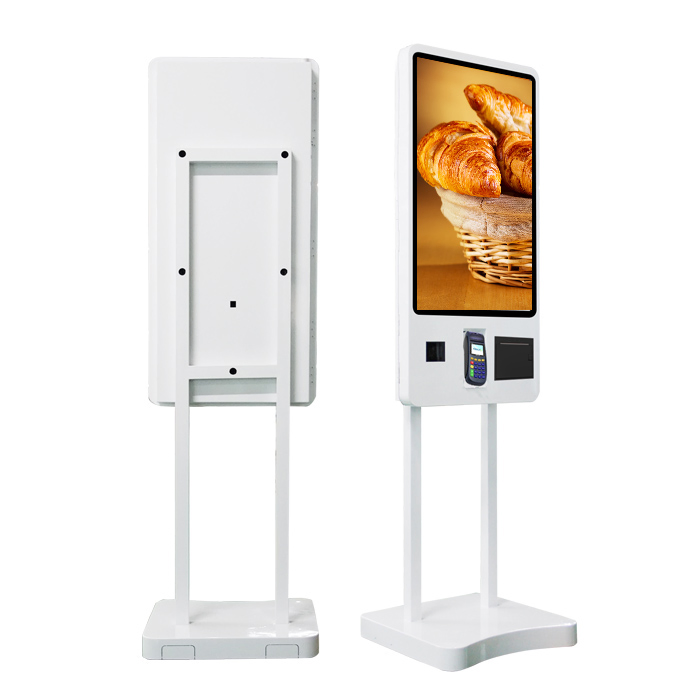 32 Inch Floor Standing Self Service Kiosk with Touch Screen POS and Ticket Printer for Restaurant Kfc Mcdonal's