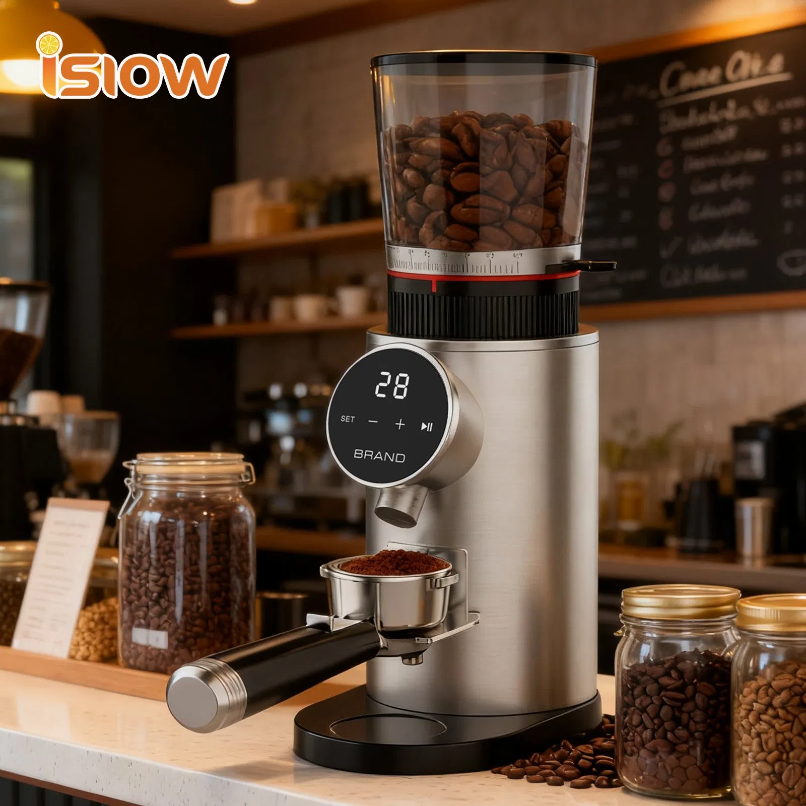 Cg-003 Wholesale Household Electric Adjustable Stainless Steel Portable for Home Use Coffee Grinder