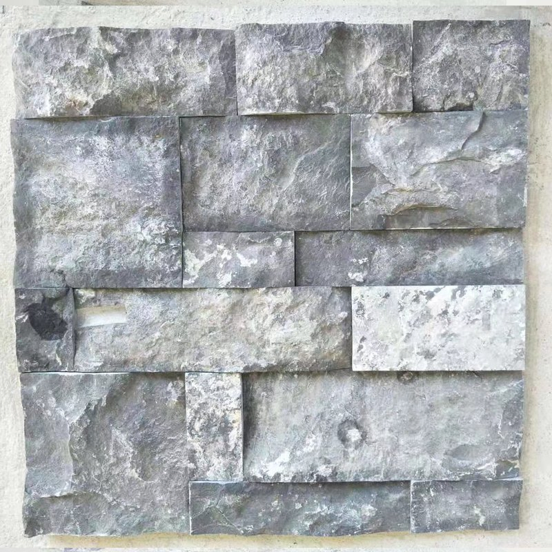 Chinese Bluestone Wall, Chinese Blue Limestone Split Face Wall Stone