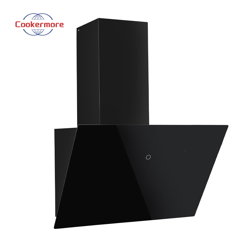 LED Tempered Glass Touch Screen Wall-Mounted Slant Home Range Hood