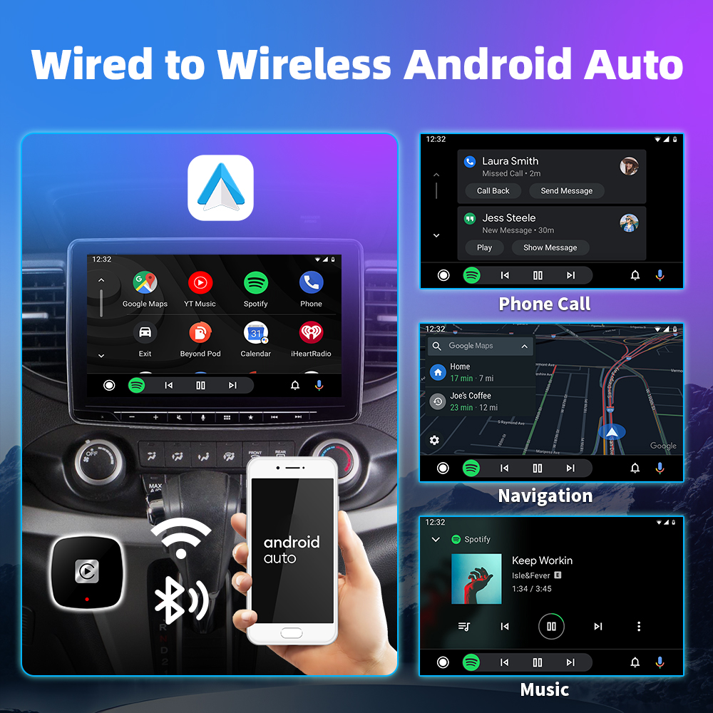 Адаптер беспроводной для Android Auto 5 ГГц Wi-Fi EKIY