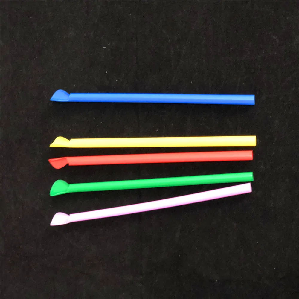 Wholesale Biodegradable Eco Natual Material Colorful PLA Spoon Straws for Coffee Milk Drinking