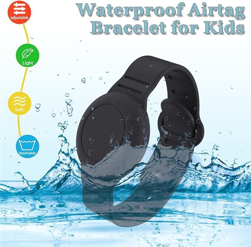 Single Color Anti-Lost Waterproof Band Airtag Silicone Wristband Airtag for Bracelet Kids