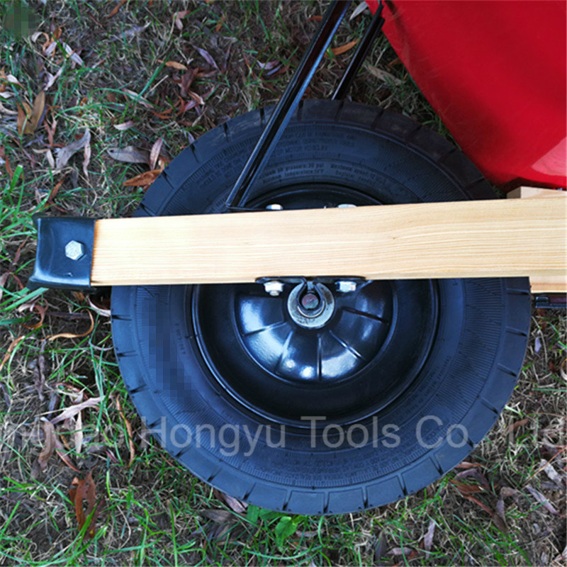 American Market Plastic Tray Wood Handle Wheelbarrow