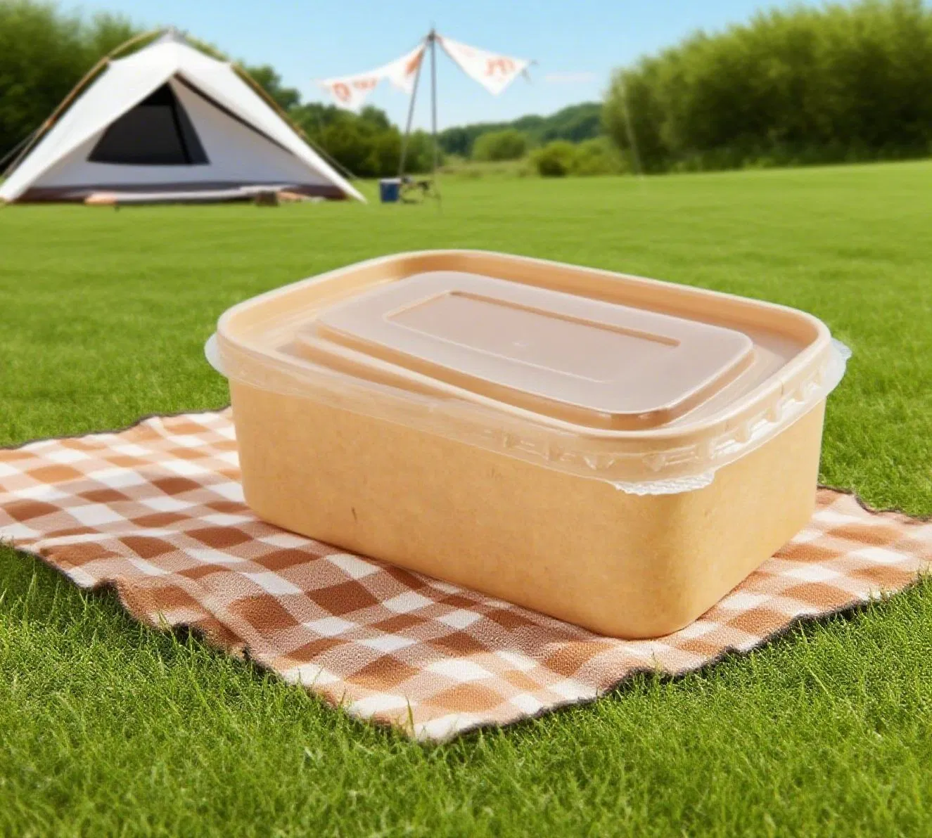 Биоразлагаемые бумажные миски для супа с крышкой