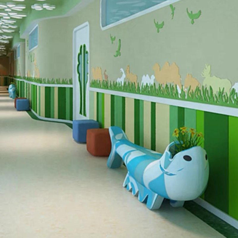 Custom FRP Shopping Mall Leisure Seats Fish Park Flower Pot Chairs