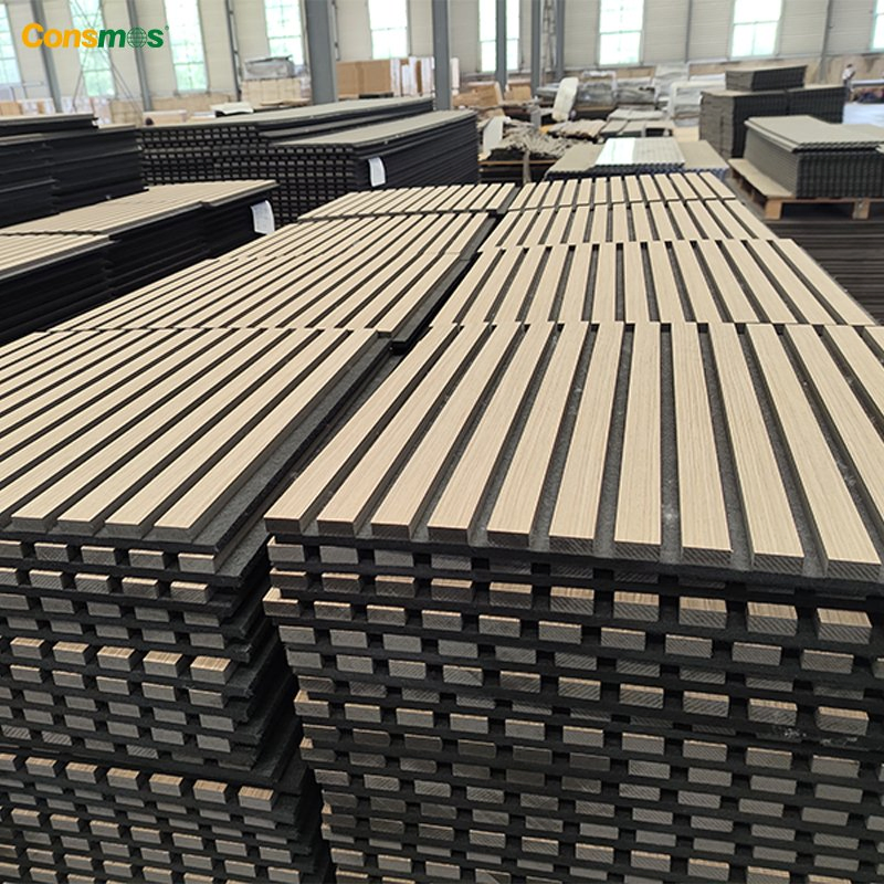 Soundproof Slat Wooden Diffuse Absorption Acoustic Pet Felt Building Material Ceiling Panel