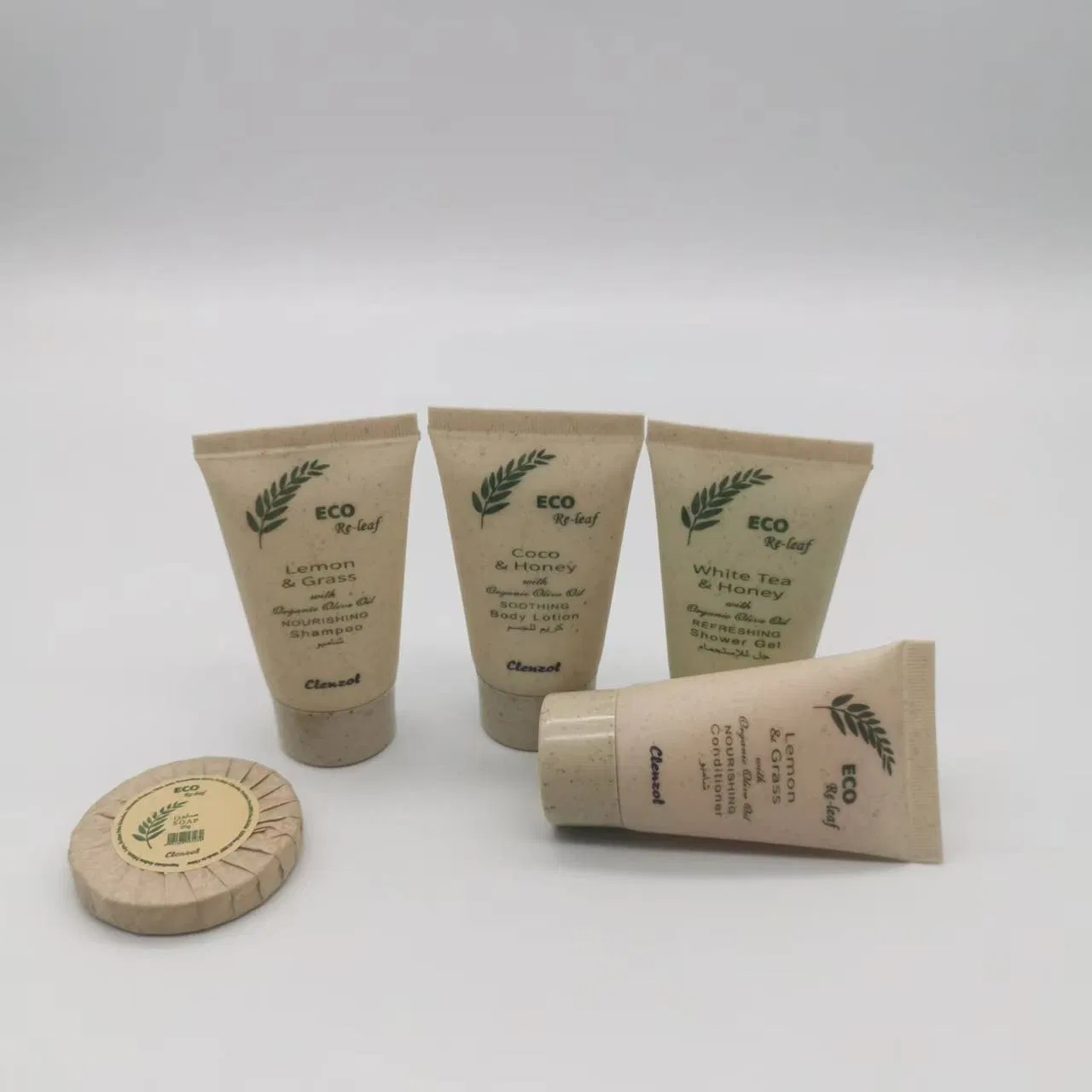 Custom Factory Biodegradable Wheat Straw Hotel 30 Ml Shampoo and Conditioner