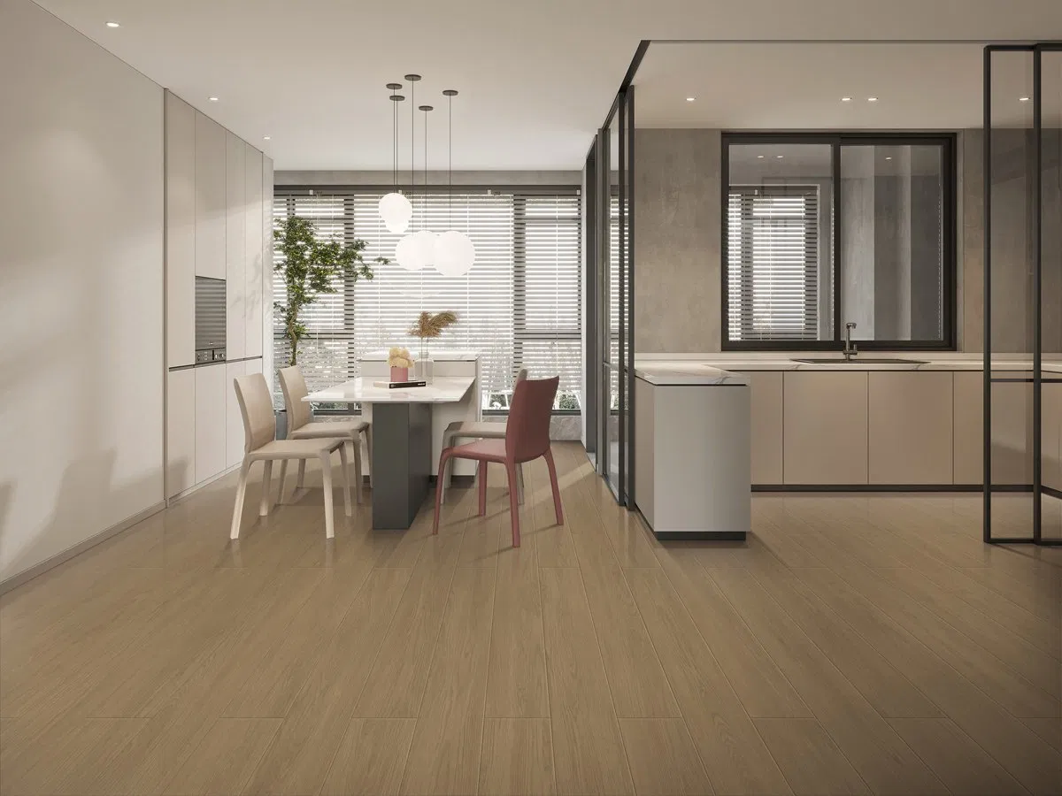 Brown Wood Looking Tile 200X1000mm Anti-Slide Rustic Ceramic Bamboo Porcelain Floor Wooden Tile