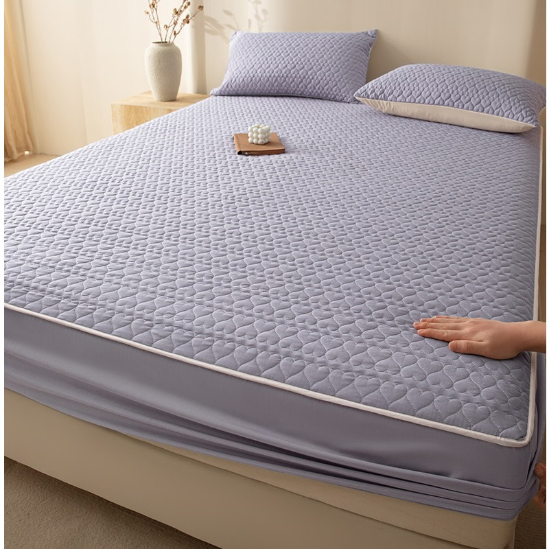 Breathable Quilted Heart Pattern TPU Spill-Proof Waterproof Mattress Protector Mattress Cover