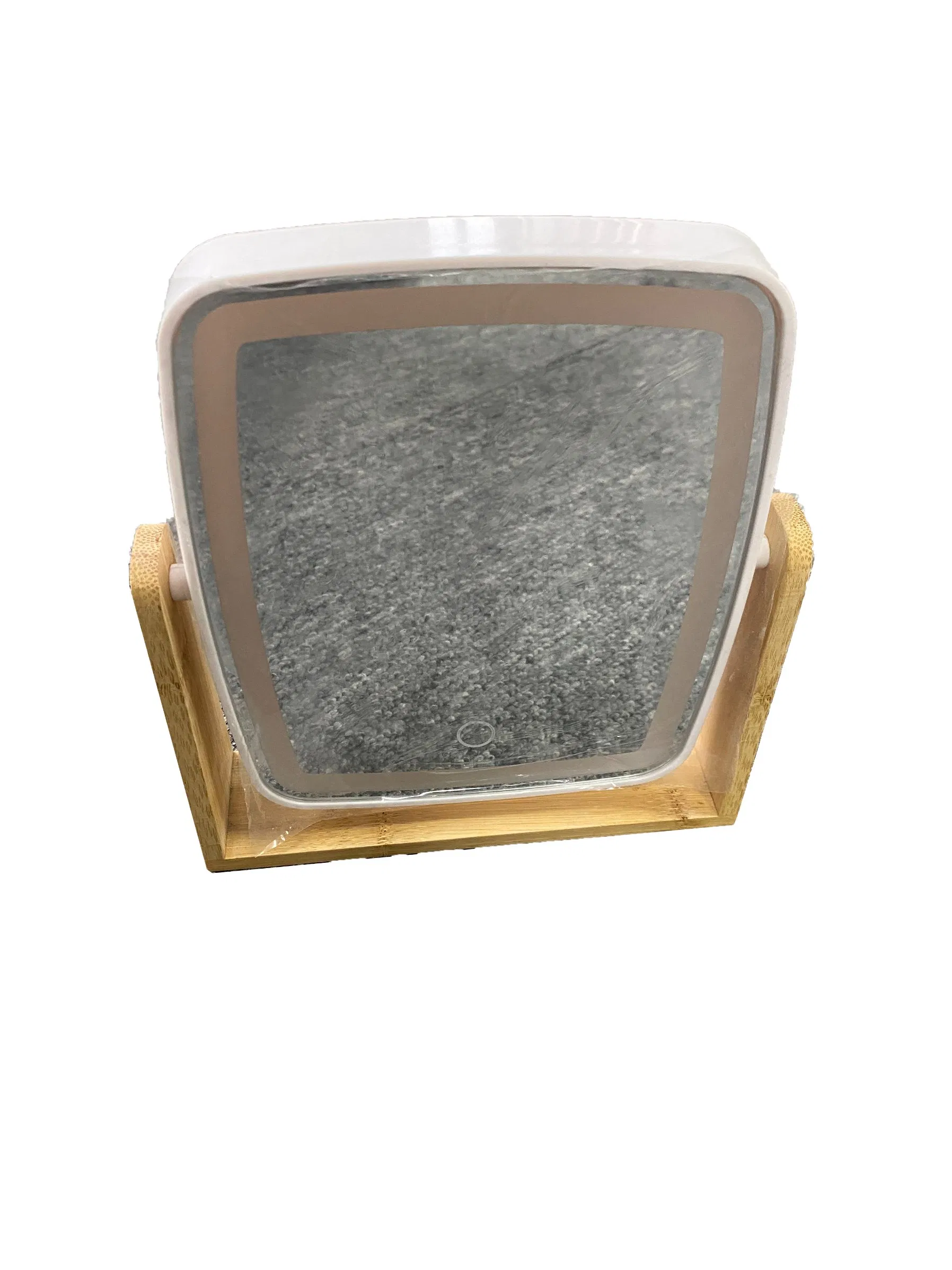 LED Bamboo Table Mirror Make up Stand Mirror