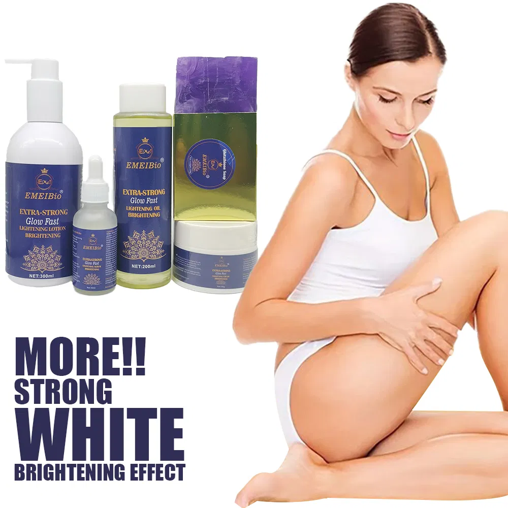 Rejuvenating Set for Whitening Five Piece Glutathione Vitamin C Serum Face Cream Soap Body Lotion Organic Body Whitening Skincare Set