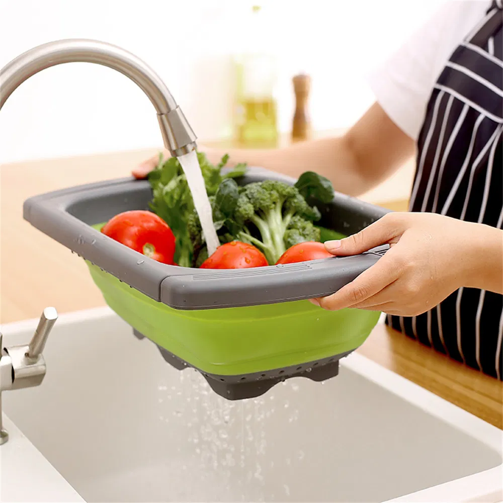 Collapsible Colander Over The Sink Vegetable/Fruit Colanders Strainers with Extendable Handles