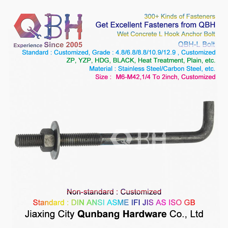 Угловой анкерный болт QBH-L 90° из углеродистой стали