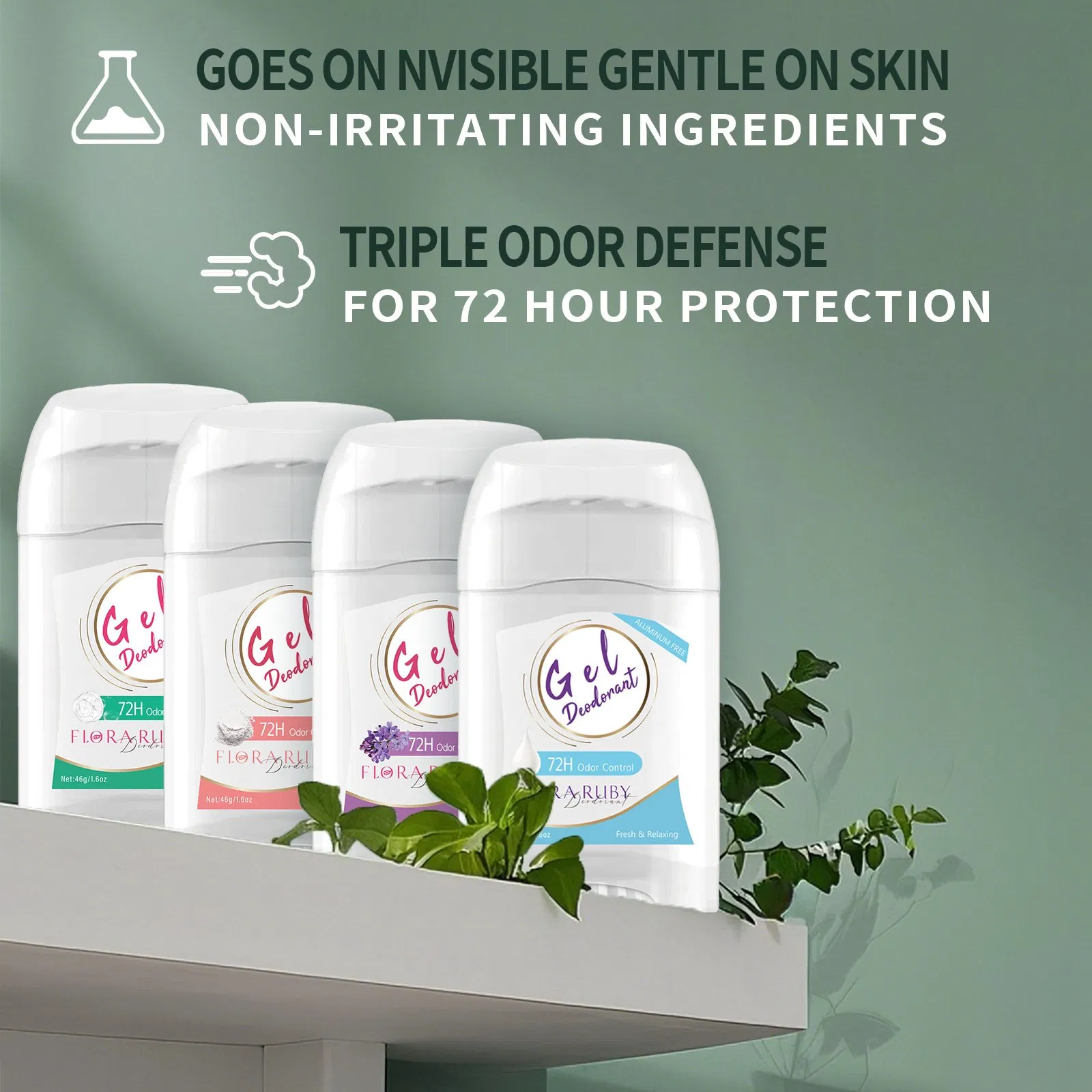 Portable Gentle Deodorant with Refreshing Soothing Non-Irritating Pearl Beads