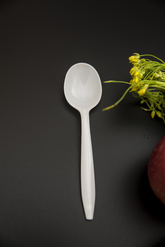 Plastic Spoons Heavy Duty White PP Cutlery Set with Napkin