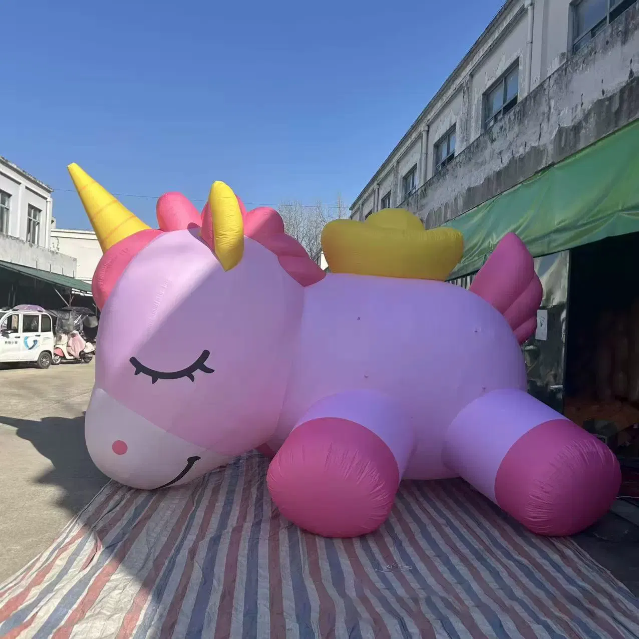 Boyi Inflatable Pink Unicorn Cartoon Inflatable Sleeping Unicorn Horse