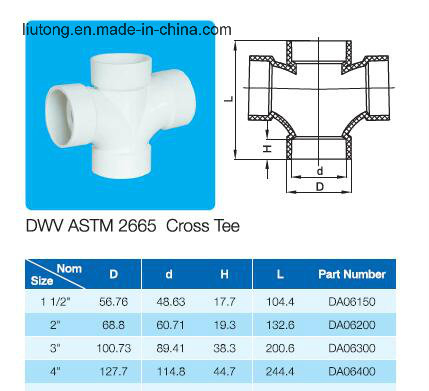 Dwv ASTM2665 Cross Tee (AMERCIAL market)