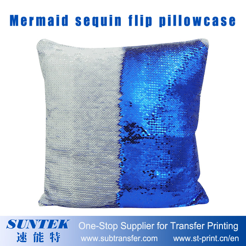 Wholesale Sublimation Blank Mermaid Sequin Flip Pillowcase Magic Reversible Cushion Cover