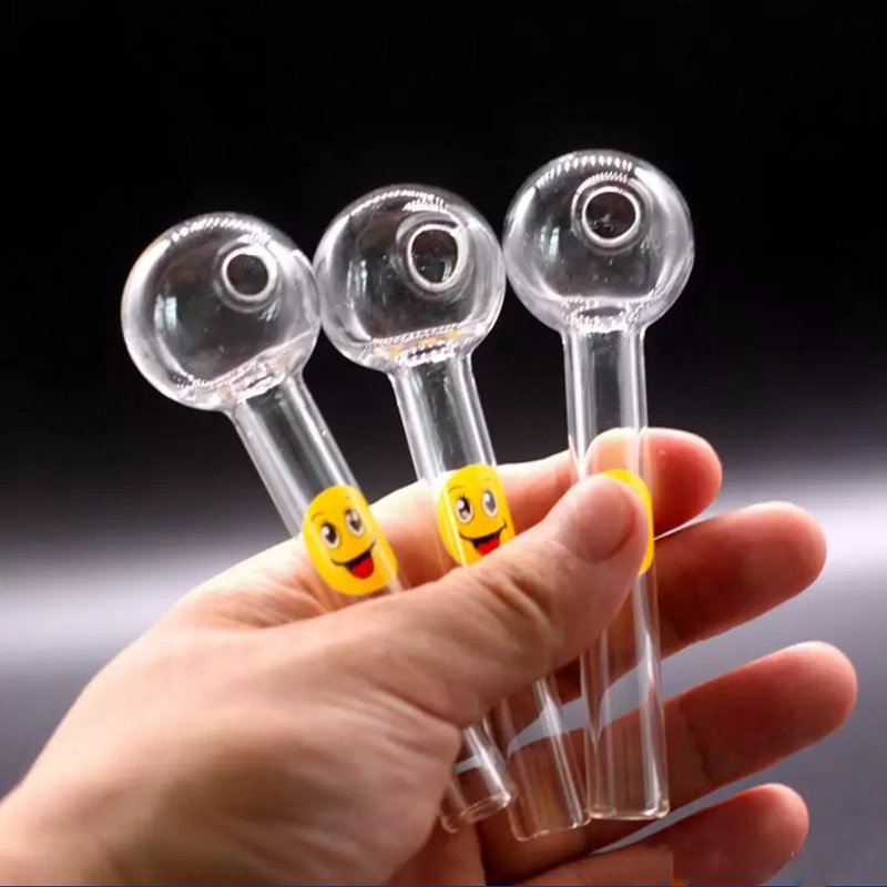 Smile Logo Glass Oil Burner Pipe Spoon Pyrex Oil Burner Glass Pipes Hand Pipes Smoking Pipes