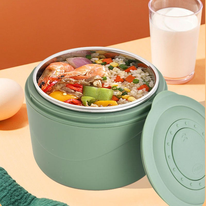 Portable Round Electric Lunch Box with Insulated Food Containers