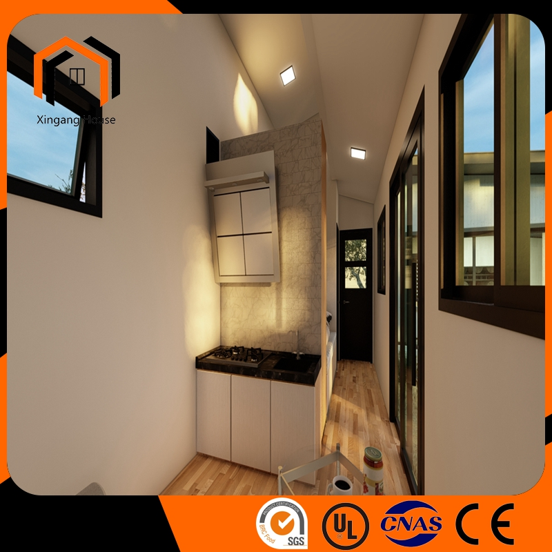 Luxury Wooden Style Light Steel House Two-Story Cottage Prefabricated House Trailer House