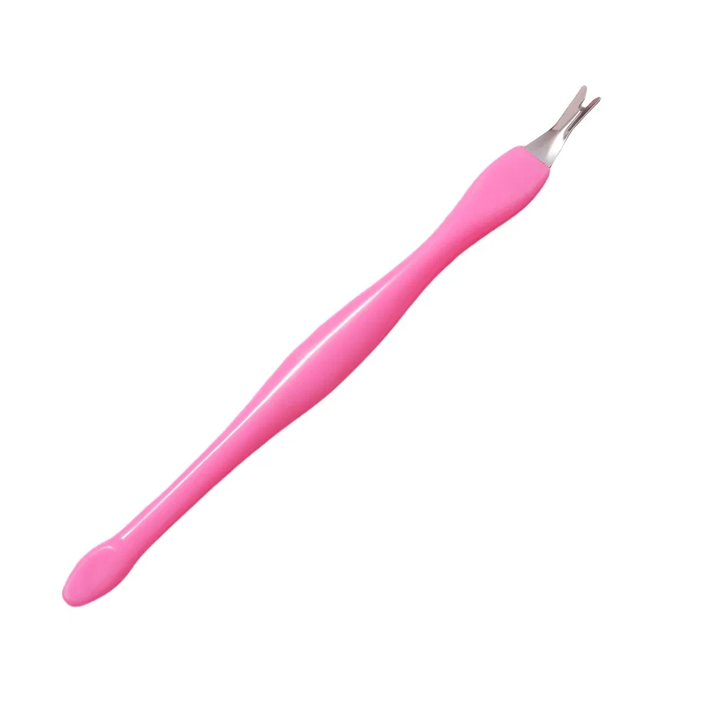 Cross Border Hot Sale Stainless Steel Pink Nail Care Repair Exfoliating Fork