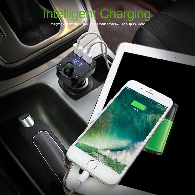 FM трансмиттер автомобильный X8 Bluetooth MP3 с зарядкой