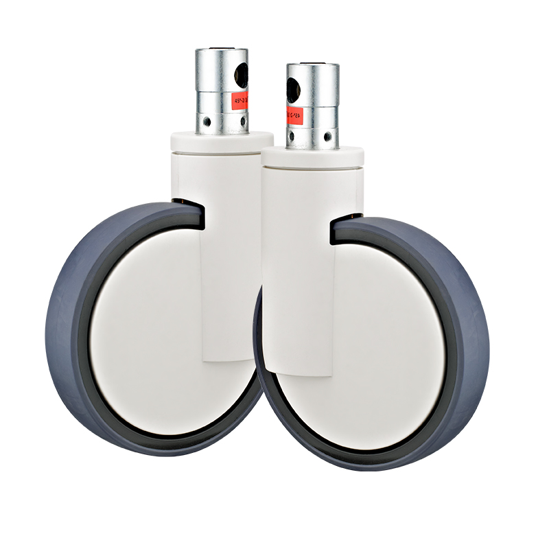 5" 6"8'' Hospital Medical Bed Caster Wheels Central Lock TPR Caster Center Locking Wheels Central Lock Casters for Hospital