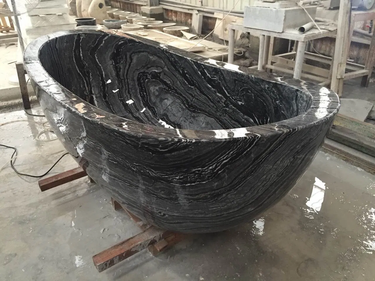 Stone Granite Corner Tub Small Freestanding Bathtub for Bath Shower