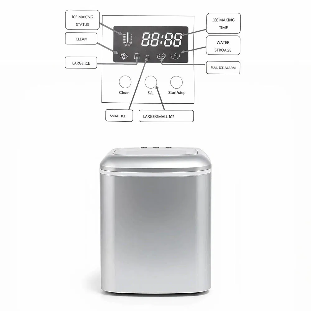 Efficient 9-Head Ice Maker Machine for Home Kitchens