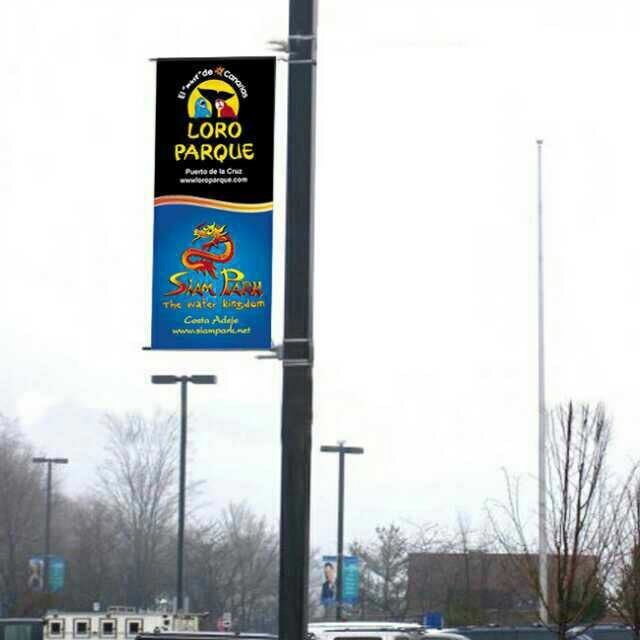 Cast Aluminum Base Zip Ties Outdoor Advertising Sign Banner Arm Bracket