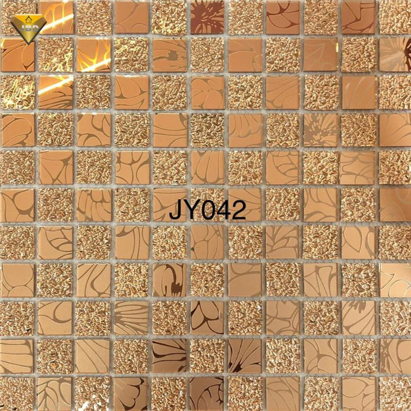 Elegant Brown Glass Mosaic Wall Tile for Living Rooms