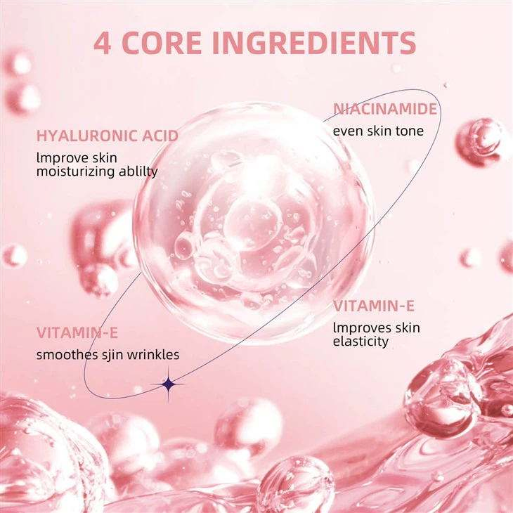 Facial Treatment Skin Care Glow Lightening Niacinamide Hyaluronic Acid Whitening Moisturize 4 in 1 Facial Serum
