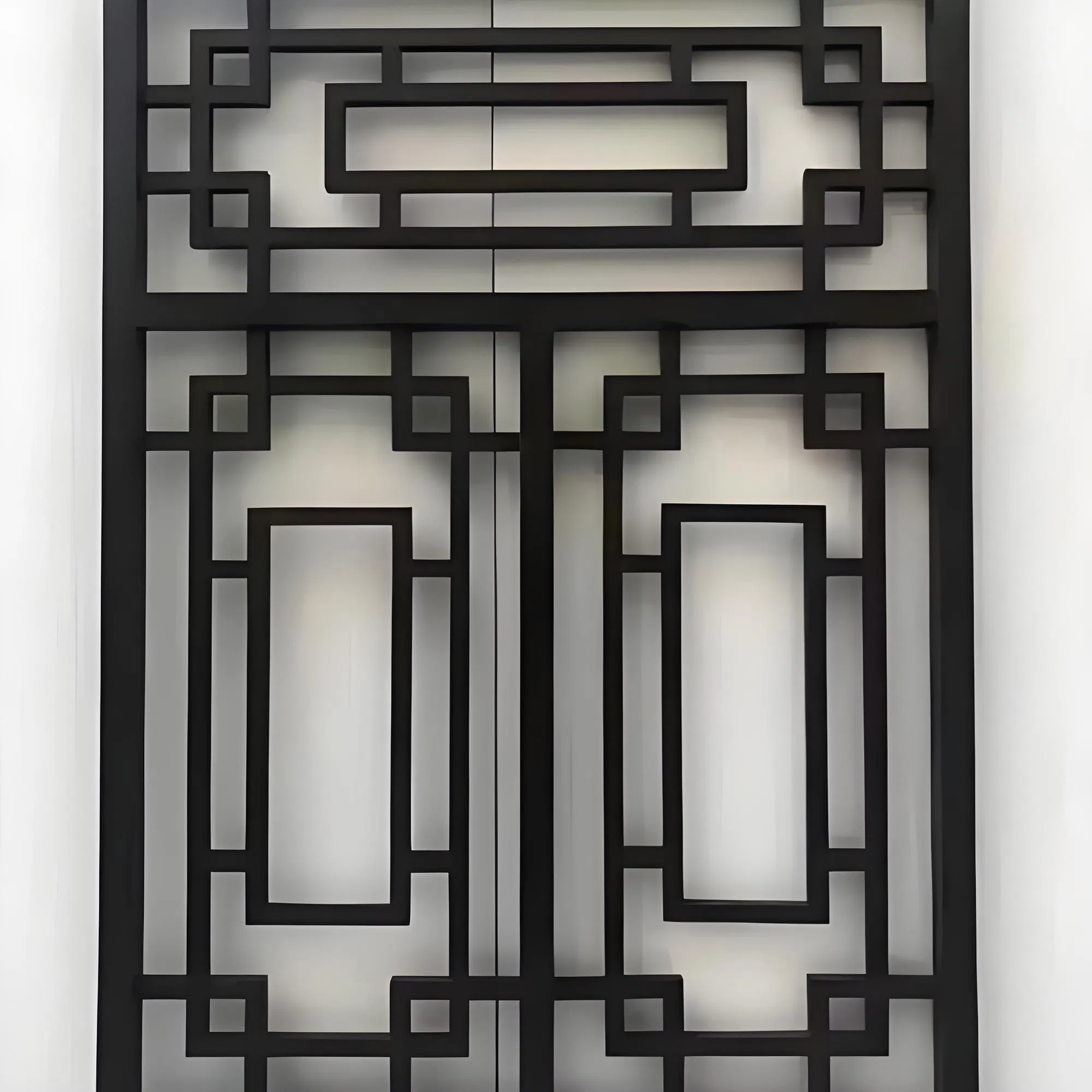 Customizable Wood Grain Aluminum Window Grille for Home Security W01