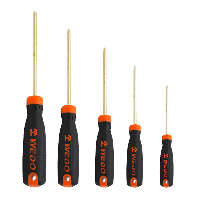 WEDO Screwdriver Phillips/Cross Screwdriver Non-Sparking Screwdriver Double Color Anti-Slip Handle Aluminium Bronze