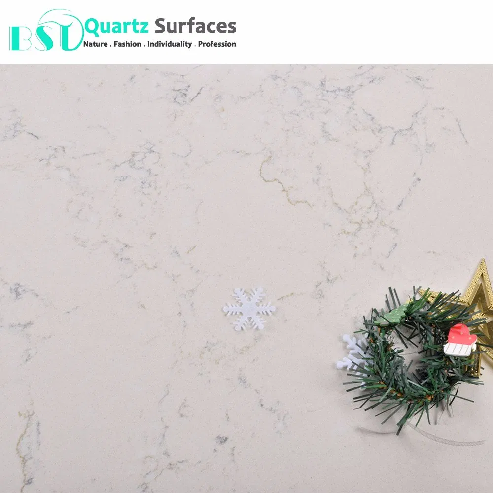 Mist Beige Veins Artificial Quartz Vanity Top with Christmas Discount