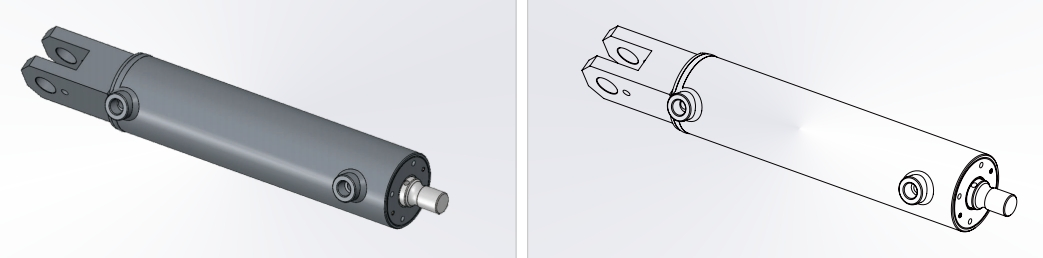 Гидравлический цилиндр для погрузчика 12.5кг, ход 250мм