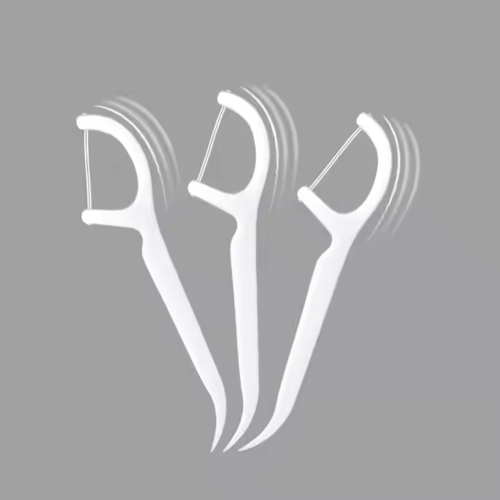 Practical and Durable 100 Count White Nursing Floss Picks Organic Eco-Friendly Floss Picks Silicone Dental Floss