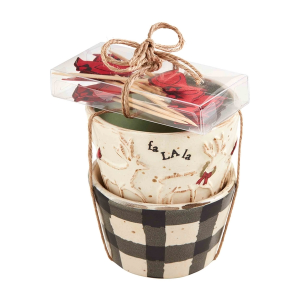 Joyful Fa La La & Holly Jolly Ceramic Bowls for Festive Serving